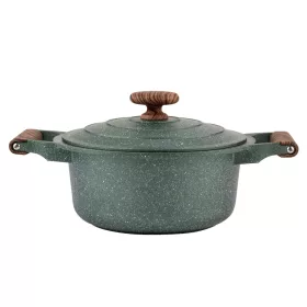   Nava 10-255-030 Ωmega tapadásmentes öntött alumínium lábas fedővel, kőbevonattal, 20 cm