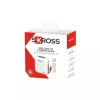 SKROSS 21602 Reload 10 Compact Powerbank, 10000mAh, USB-C+USB-C, PD30W, LCD kijelző, beépített töltőkábel, fehér