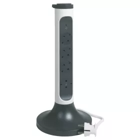   Legrand 694505 Elosztótorony, 4x2P+F, túlfeszültség-védelemmel, 2 m vezetékkel, fehér/fekete