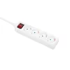 Q-LINK 75.017.55 4-es elosztó kapcsolóval, max. 3680 W, 1,5 m vezeték, gyermekvédelem, fehér
