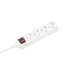 Q-LINK 75.017.55 4-es elosztó kapcsolóval, max. 3680 W, 1,5 m vezeték, gyermekvédelem, fehér