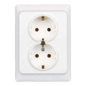 Kaptika 2x2P+F aljzat komplett, fehér