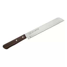  Satake 803-762 Tomoko japán kenyérvágó kés, 20 cm penge hossz, rozsdamentes acél, natúr fa markolat