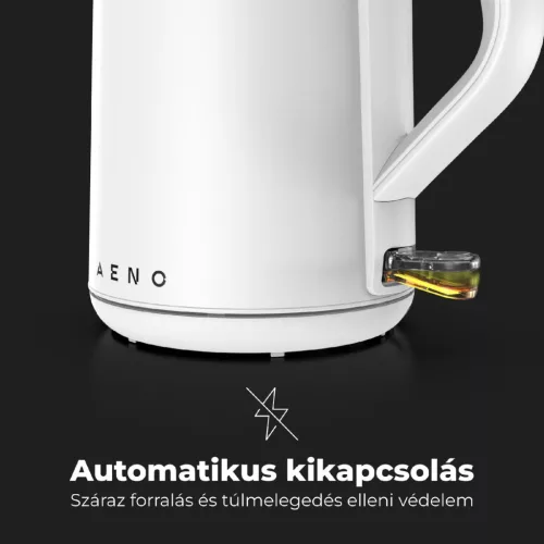 AENO AEK0002 EK2 vízforraló, 2200 W, 1.5 liter kapacitás, dupla falú, LED kijelzés, fehér