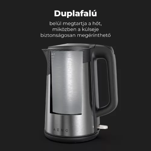 AENO AEK0003 EK3 elektromos vízforraló, max. 2200 W, 1,7 literes tartály, LED állapotjelző, rozsdamentes acél