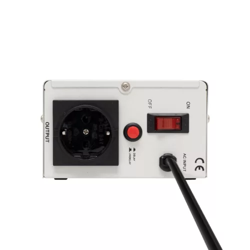 HOME AVR500S feszültségstabilizátor, 500VA, automatikus működés, vékony kivitel, falra szerelhető, színes digitális kijelző, teljeskörű meghibásodás elleni védelem