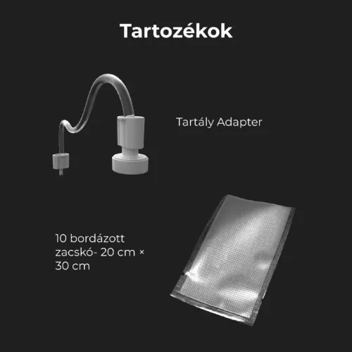 AENO AVS0001 VS1 vákuumcsomagoló, 65 kPa szívóteljesítmény, 4,5 liter/perc teljesítmény, 180 °C-os fűtési hőmérséklet, 30 cm-es maximum szélesség
