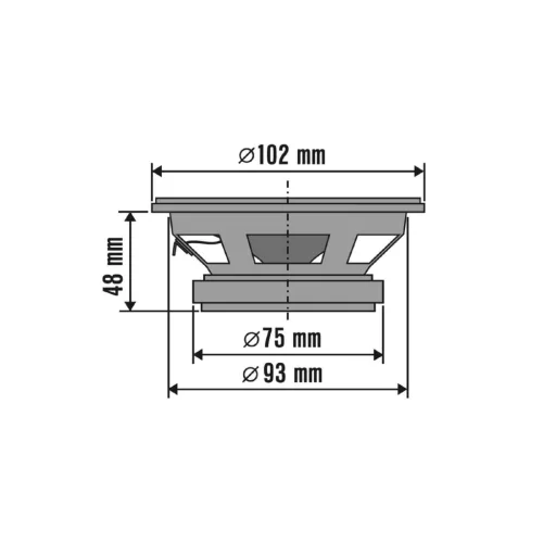 SAL BK 100 autóhangszóró pár, 100 mm, dupla kónusz, 2 x 45 Wmax, 4 Ohm, 55 - 19.000 Hz, 85 dB, PEI magas tölcsér, cellulóz mélyközép kónusz