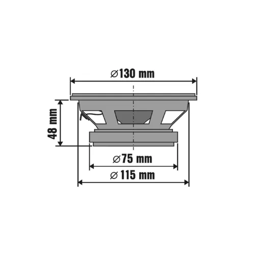 SAL BK 130 autóhangszóró pár, 130 mm, dupla kónusz, 2 x 50 Wmax, 4 Ohm, 50 - 19.000 Hz, 86 dB, PEI magas tölcsér, cellulóz mélyközép kónusz
