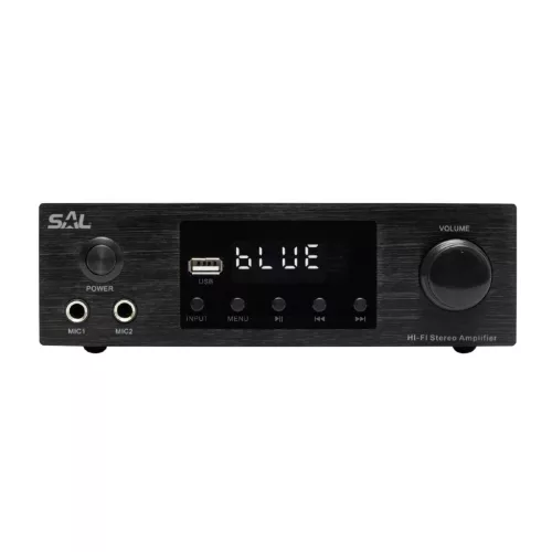 SAL BTA 250 sztereó multimédia erősítő, 2x50 Wmax / 4-8 Ohm, BT, FM rádió, USB, AUX