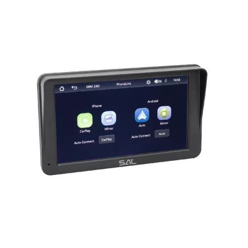 SAL CARPLAY7 autós multimédia központ, 7” IPS LCD érintőképernyő, CarPlay, Android Auto, USB, microSD, Bluetooth, WiFi, beépített hangszóró