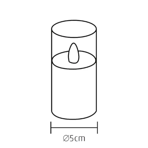 Home CDS 3 LED-es gyertyaszett üvegben, lángnyelv alakú LED, valódi viasz, 6 cm magas