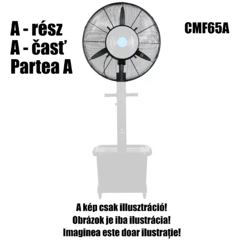 HOME CMF65 párásító ventilátor, 260 W, 64 cm-es lapátátmérő, 3 fokozat, 41 literes víztartály, oszcillálás