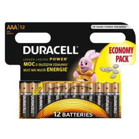   Duracell LR03 10PP100006 AAA alkáli elem, 1,5 V feszültség, 12db/bliszter
