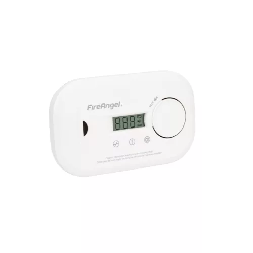 FireAngel FA6812-EU szén-monoxid vészjelző, cserélhető elem, 10 év várható üzemidő, LCD kijelző, fehér