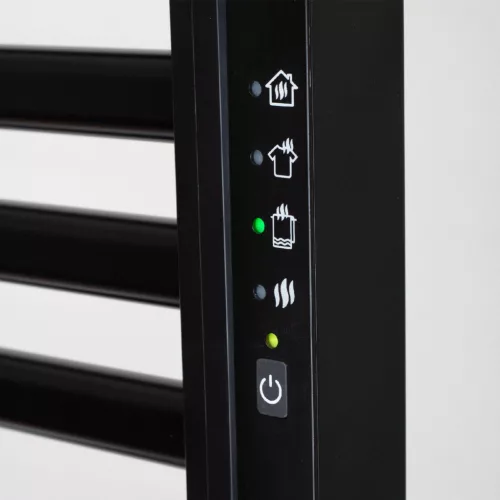 HOME FKTW345B fali elektromos törölközőszárító, 345 W, visszajelző LED, 4 program, IPX1, 2 zónás vezérlés, fekete színű