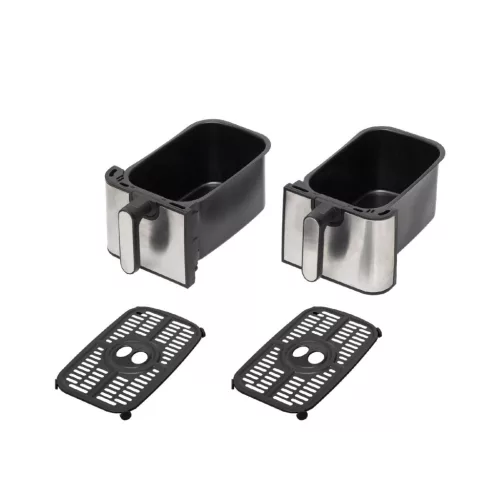 HOME HGAF29 duplakosaras forrólevegős sütő, 2 x 4,5L, 2000 W, digitális vezérlés, 8 féle üzemmód