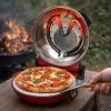 HOME HGPZ30 elektromos pizzasütő, 1200W, max. 430 °C, mechanikus hőmérő, pizzakő, duplafalú ablak, alsó/felső sütés