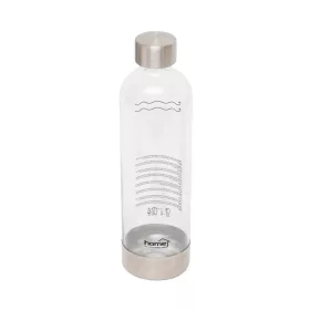   Home HGSZG1000P vizes palack, HGSZG1000 szódagéphez, BPA mentes, PET műanyag, rozsdamentes acél fedő és talp, 1 L, 850 ml szénsavasítható