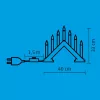 HOME KAD8 gyertyaív, 7db piros gyertyaláng izzó, lakkozott fa alapanyag, hálózati tápellátás, beltéri kivitel