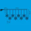 Home KAF 8/F LED-es hókristály fényfüggöny, 0,9 m / 8 db melegfehér LED akril hókristályban, átlátszó vezeték, hálózati adapter, kül- és beltéri kivitel