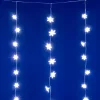 HOME KAF50WH LED-es hópehely fényfüggöny, 1,35 m, 50 db hidegfehér LED, hálózati tápellátás, beltéri kivitel