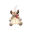 HOME KDD42 LED-es ülő rénszarvas, 40 cm, melegfehér LED, elemes tápellátás, beltéri kivitel