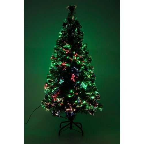 HOME KIX120LED LED-es műfenyő, 120 cm, optikai szálas, folyamatos színváltás, műanyag talp, hálózati tápellátás, beltéri kivitel