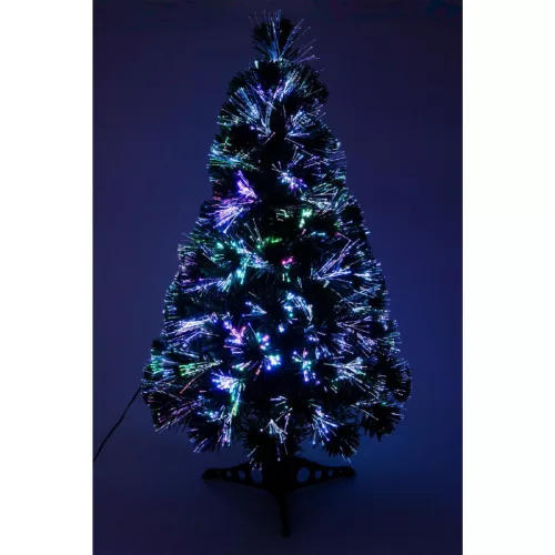 HOME KIX80LED LED-es műfenyő, 80 cm, optikai szálas, folyamatos színváltás, műanyag talp, hálózati tápellátás, beltéri kivitel