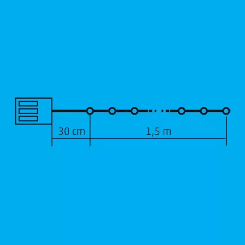 Home KLG 25 micro LED-es gyöngy fényfüzér, 1,5 m / 25 db melegfehér LED, állófényű, átlátszó vezeték, elemes, beltéri kivitel