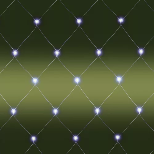 Home KLN 240C/WH LED-es háló, 3x3 m / 240 db hidegfehér LED, zöld vezeték, állófényű, hálózati adapter, kül- és beltéri kivitel