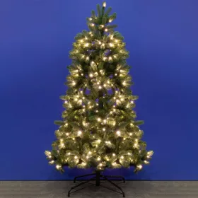   Home KMF 6/210 műfenyő beépített világítással, 500 db LED, 210 cm magasság, 119 cm átmérő, talpkapcsoló, 4 funkció