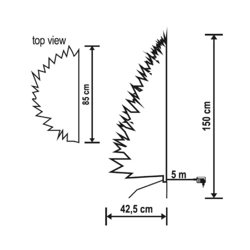 Home KMF 7/150 fél műfenyő beépített világítással, 180 db LED, 150 cm magasság, 85 cm legnagyobb átmérő, sík oldal