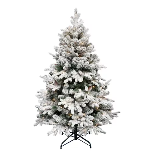 HOME KMF8LED150 havas műfenyő LED-ekkel, 170db melegfehér LED, 150cm magas, 101cm átmérő, 3D és 2D tűlevelek, hálózati tápellátás, beltéri kivitel