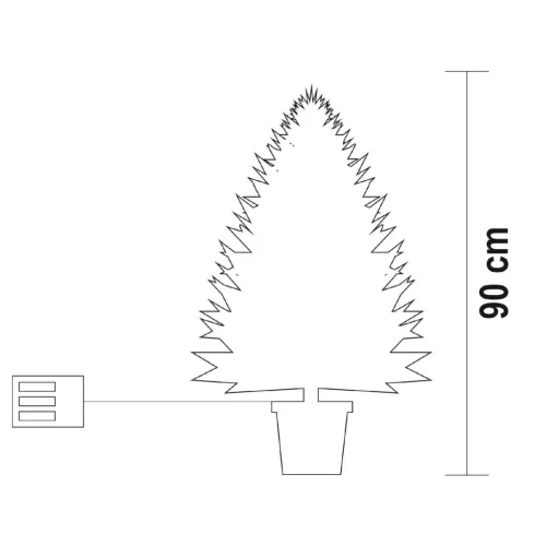 Home KMF90BLED elemes műfenyő LED-ekkel, 100db melegfehér LED, 90cm magas, 3D és 2D tűlevelek, elemes tápellátás, beltéri kivitel