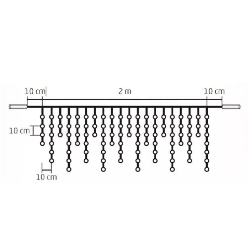 Home KSF 100/WH LED-es sorolható fényfüggöny, kül- és beltéri kivitel, 100 db hidegfehér LED, 2 méter