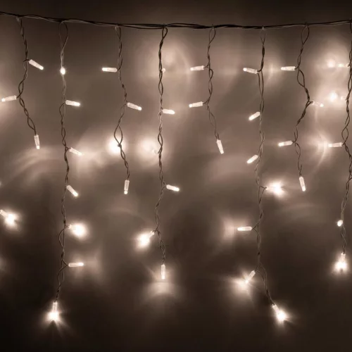 HOME KSFW200WW sorolható fényfüggöny, 4 méter, 200db melegfehér LED, fehér vezeték, kül- és beltéri kivitel