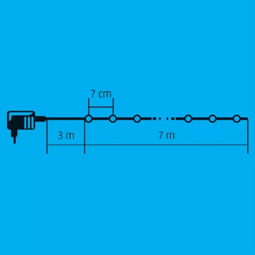 Home LED 105/WW/M LED-es DUAL COLOR fényfüzér, 7 m / 100 db melegfehér és színes LED, fekete vezeték, 5 fényprogram, hálózati adapter, kül- és beltéri kivitel