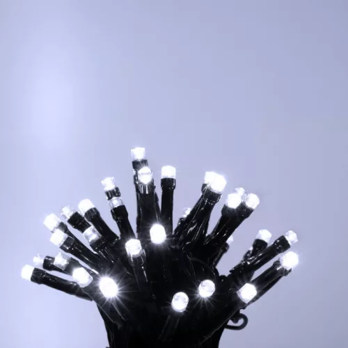 LED-es fényfüzér, 120LED, 8pr.,  időzítő, hidegfehér, kültéri