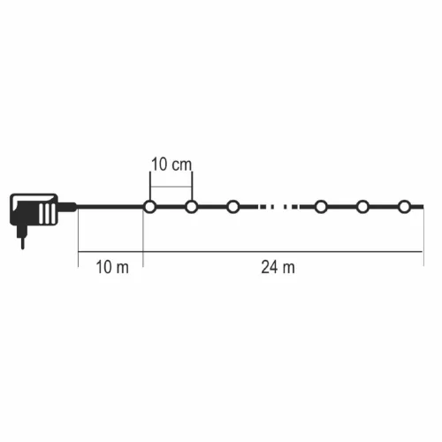 Home LED248M LED fényfüzér, 240db színes LED, 23,9m hosszúságú, 8 program időzítővel, zöld vezeték, adapteres tápellátás, kül- és beltéri kivitel