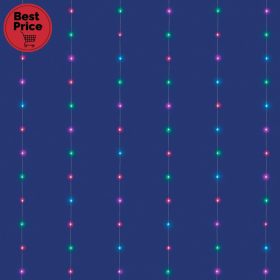   iSparkle LEDS120CV-2 micro LED-es fényfüggöny, 2x2 m / 120 db RGB LED, applikációval vezérelhető, smart, kül- és beltéri kivitel