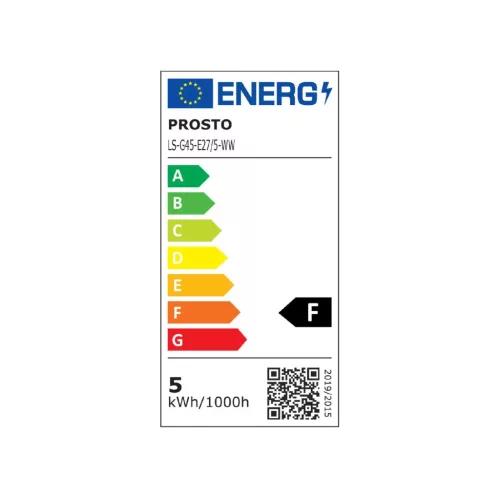 PROSTO LS-G45-E27-5-WW LED fényforrás, mini gömb, 5W, E27, 3200K