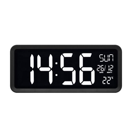 Home LTCJUMBO óra és hőmérő, asztali és fali óra, USB adapter hosszú, 2.5m vezetékkel, a környezethez alkalmazkodó fényerő