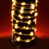Home ML 150/WW micro LED-es fényfüzérköteg, 150 db melegfehér micro LED, 6 ágú, vékony, ezüstszínű vezeték, hálózati adapter, kül- és beltéri kivitel