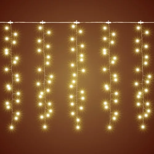 Home MLF 300/WW micro LED-es cluster fényfüggöny, 3x0,5 m / 300 db melegfehér micro LED, 8 fényprogram, távirányító, hálózati adapter, kül- és beltéri kivitel