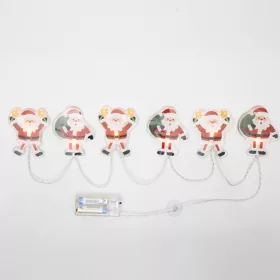   Home MLS6 LED-es mikulás fényfüzér, szilikon, 6db melegfehér LED, elemes tápellátás, beltéri kivitel