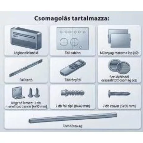 HOME MONOBLOCK12 monoblokkos hűtő-fűtő klíma, 3,5 kW, 4 üzemmód, PTC kiegészítő fűtés, wifi, távirányító, LED kijelző
