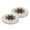 Home MX626WW napelemes kerti lámpa, 2 db-os szett, 8 db melegfehér LED, akkumulátor, acél és műanyag