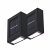 HOME MX658 napelemes falilámpa szett, 2db-os szett, 2db hidegfehér LED, cserélhető AA akkumulátor, fekete