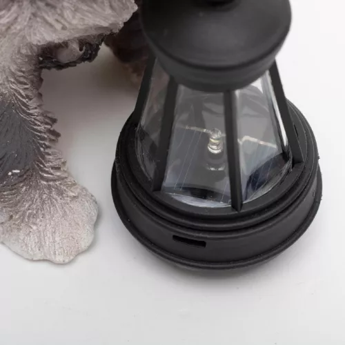 Home MX672 napelemes kerti lámpa, kutyák lámpással, 1db melegfehér LED, akkumulátor, műgyanta, 6 db-os display